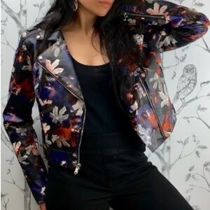 Sam Edelman Floral Faux Leather Jacket
